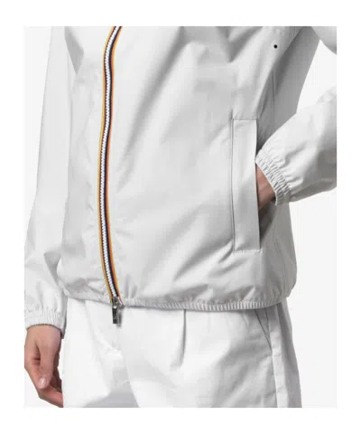 K-way Fitted Lightweight Jacket With Zip-up Front In White