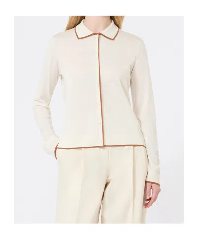 Max Mara Studio Silk-wool Blend Sweater In Neutral