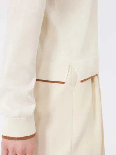 Max Mara Studio Silk-wool Blend Sweater In Neutral