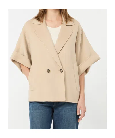 Weekend Max Mara Double-breasted Short Coat In Neutral