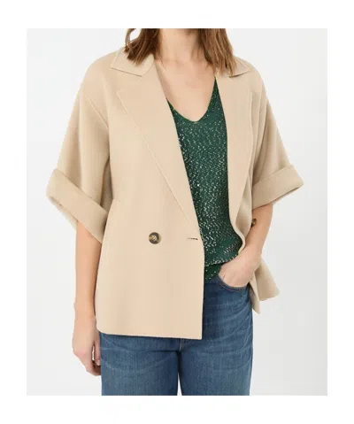 Weekend Max Mara Double-breasted Short Coat In Neutral