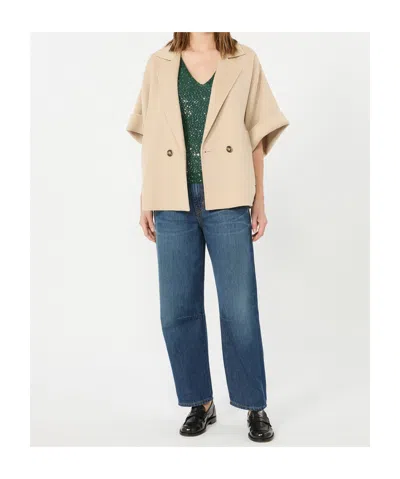 Weekend Max Mara Double-breasted Short Coat In Neutral
