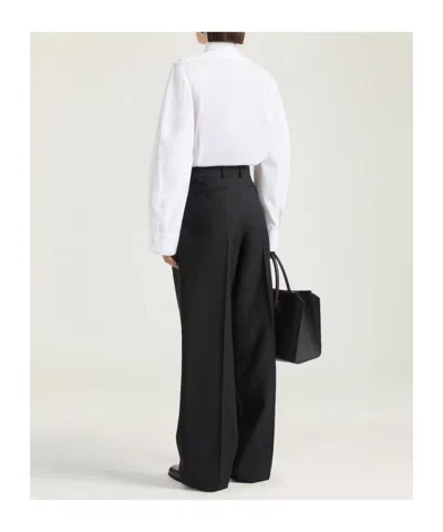 Givenchy Bow Neck Cotton-poplin Button-down Shirt In White