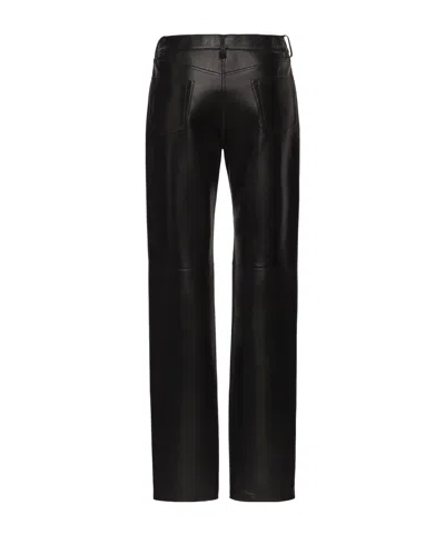 Magda Butrym Mid-rise Leather Straight-leg Pants In Black