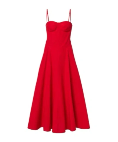 Ralph Lauren Marigot Paneled Cotton-blend Poplin Maxi Dress In Red