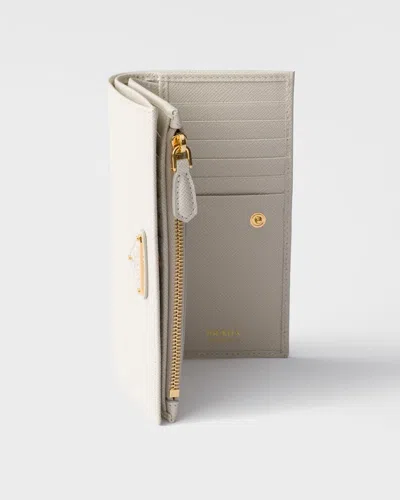 Prada Large Saffiano Leather Wallet In Orange