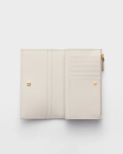 Prada Large Saffiano Leather Wallet In Orange