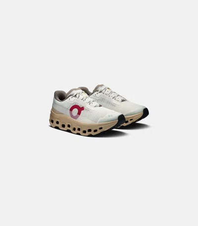 On Mens Ivory Sand Cloudmster Void Mesh Trainers In White
