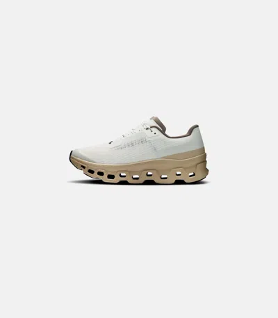 On Mens Ivory Sand Cloudmster Void Mesh Trainers In White
