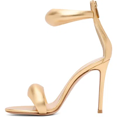 Gianvito Rossi Metallic Napa Ankle-cuff Stiletto Sandals In Gold