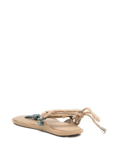 Flowze Rope-detail Wrap-around Sandals In Brown