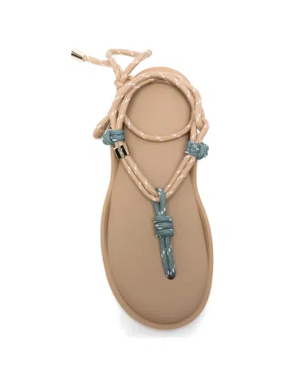 Flowze Rope-detail Wrap-around Sandals In Brown