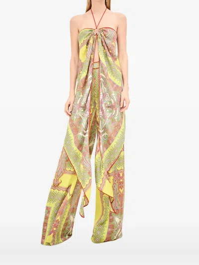 Alexis Paisley-print Halterneck Top In Multi