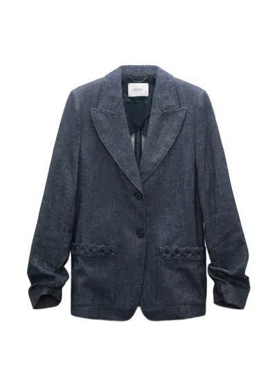Dorothee Schumacher Braided-detail Denim Blazer In Blue