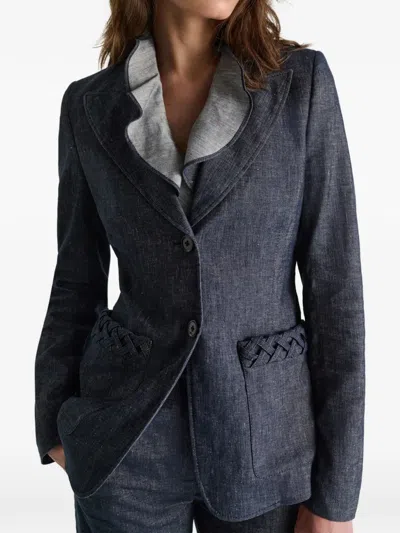 Dorothee Schumacher Braided-detail Denim Blazer In Blue