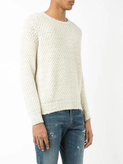 Shop The Elder Statesman Cashmere Crew Neck Jumper In White