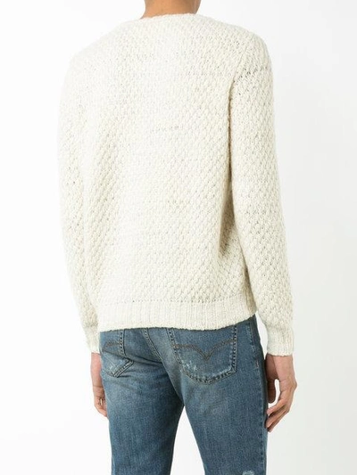 Shop The Elder Statesman Cashmere Crew Neck Jumper In White