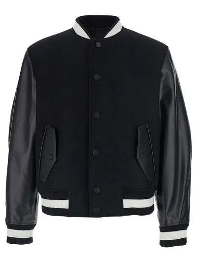 Givenchy Blouson Jacket In Mixed Materials In Black