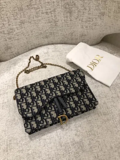 Dior Saddle Pouch In Black
