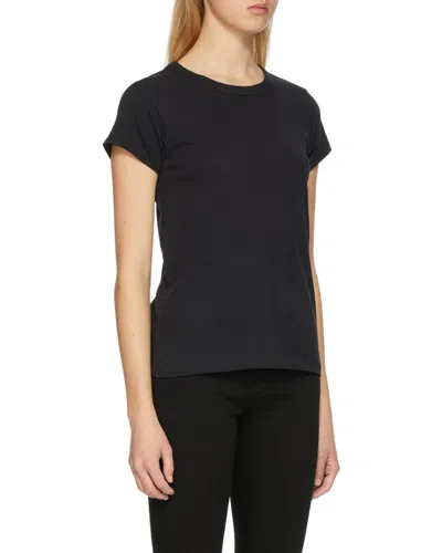 Rag & Bone Logo Round Collar Short-sleeved T-shirt In Black