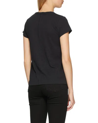 Rag & Bone Logo Round Collar Short-sleeved T-shirt In Black