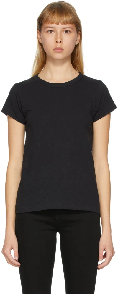 Rag & Bone Logo Round Collar Short-sleeved T-shirt In Black