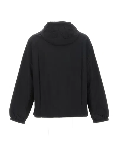 Maison Kitsuné Fox Head Patch Embroidered Windbreaker In Black
