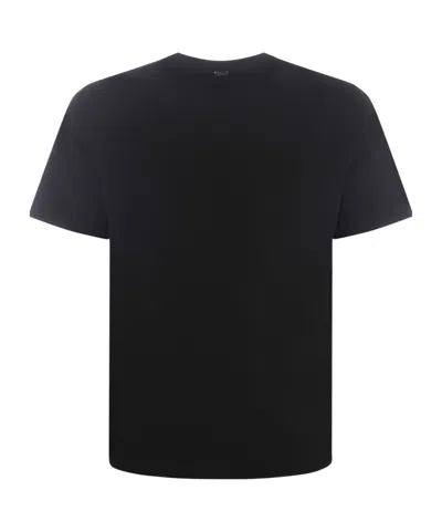 Herno Stretch-cotton Jersey T-shirt With Scuba Details In Black