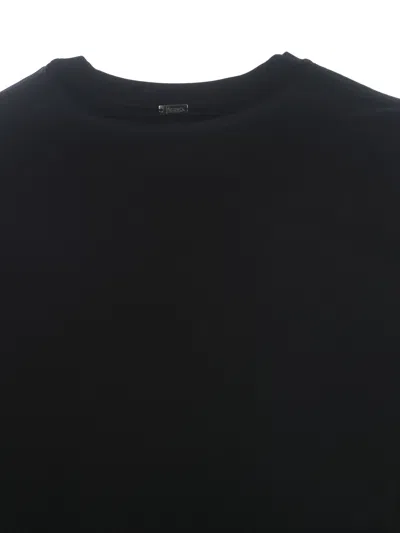 Herno Stretch-cotton Jersey T-shirt With Scuba Details In Black