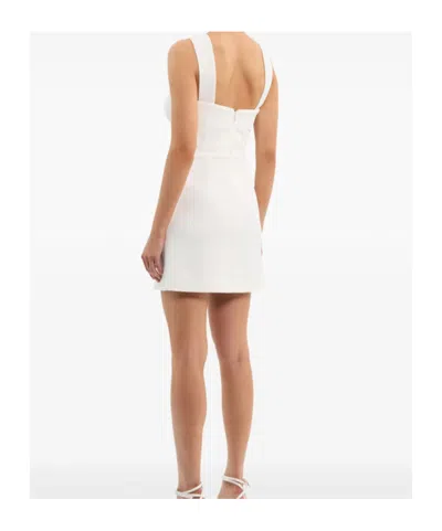 Rebecca Vallance Hermoine Bow-embellished Crepe Mini Dress In White