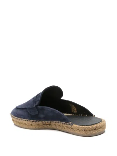 Castaã±er Nando Suede Backless Espadrilles In Blue