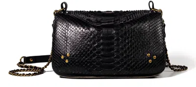 Jérôme Dreyfuss Bobi S Python Handbag In Black