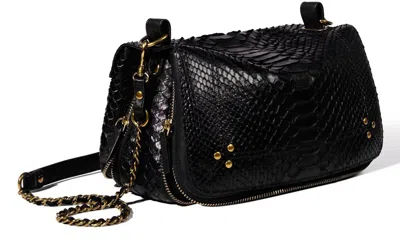 Jérôme Dreyfuss Bobi S Python Handbag In Black