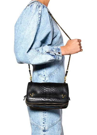 Jérôme Dreyfuss Bobi S Python Handbag In Black