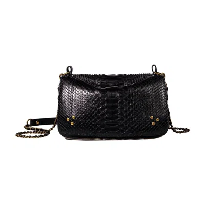 Jérôme Dreyfuss Bobi S Python Handbag In Black