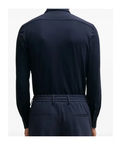 Hugo Boss Boss Roan Stretch Corduroy Button-up Shirt In Blue