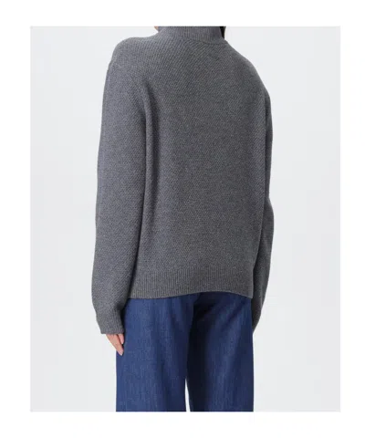 A.p.c. Cable-knit Button Sweater In Gray