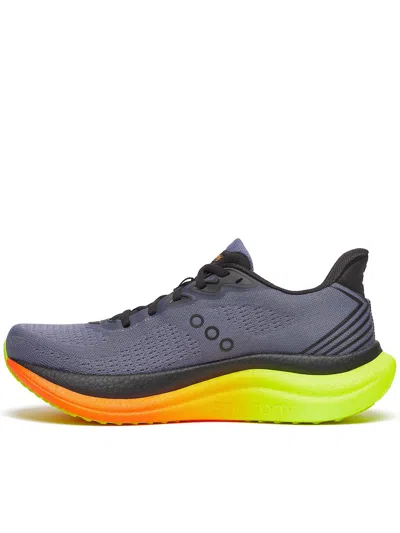 Saucony Dynamic Gradient Running Sneakers With Breathable Mesh Upper In Gray