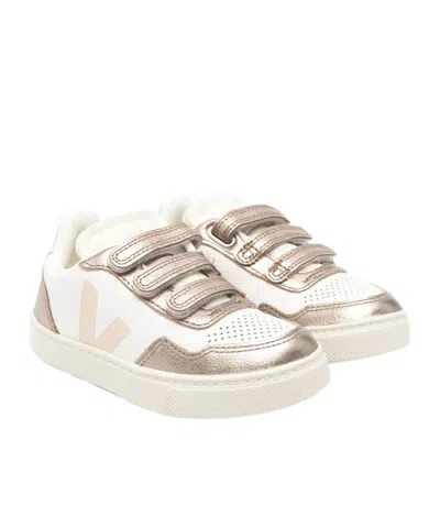 Veja Leather Strap Sneakers In White