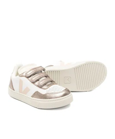 Veja Leather Strap Sneakers In White