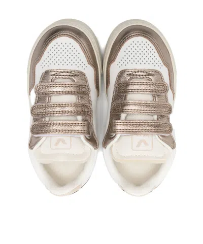 Veja Leather Strap Sneakers In White