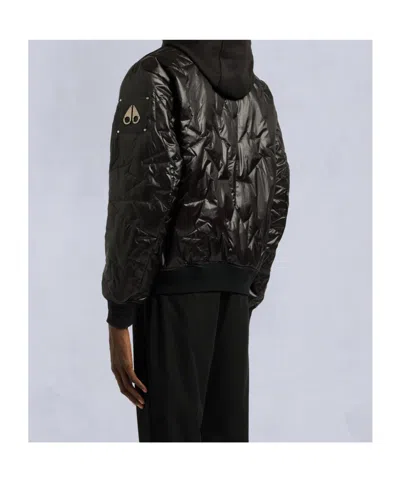 Moose Knuckles Leaf Quilted Bomber Jacket In Black