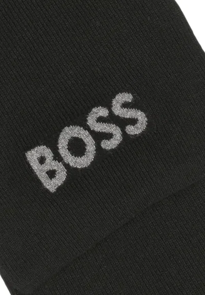 Hugo Boss Patterned Scarf In Black