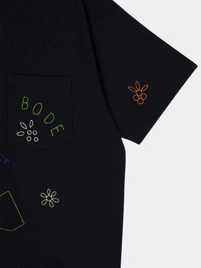 Bode Embroidered Field Guide T-shirt In Black