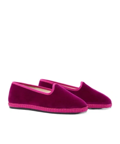 Scarosso Valentina Velvet Flat Shoes In Pink