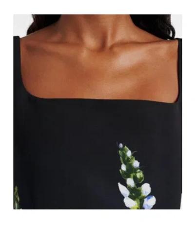 Oscar De La Renta Multi Foxglove Degrade Printed Faille Midi Cocktail Dress