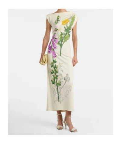 Oscar De La Renta Off-the-shoulder Foxglove Draped Jersey Maxi Dress In Multi