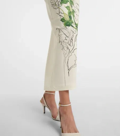 Oscar De La Renta Off-the-shoulder Foxglove Draped Jersey Maxi Dress In Multi