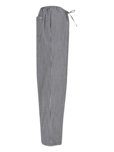 Dunst Check-pattern Drawstring Trousers In Gray