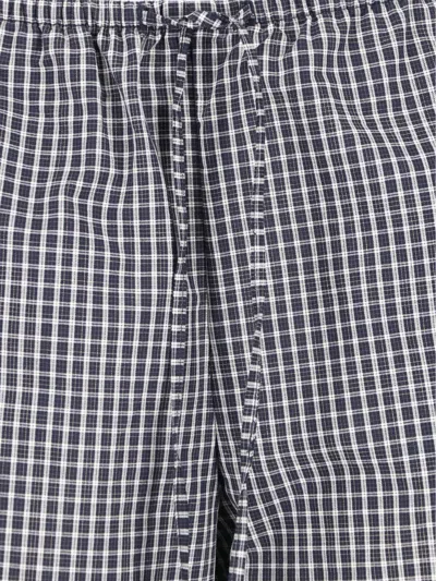 Dunst Check-pattern Drawstring Trousers In Gray